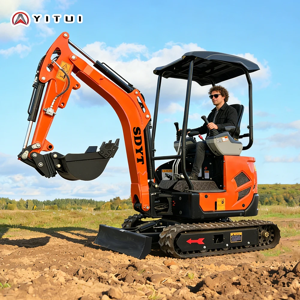 

2026 Customized1.8 Ton Mini Excavator EPA Euro 5 Digger 360° Rotation Small Bagger for Construction Farm Garden Orchard