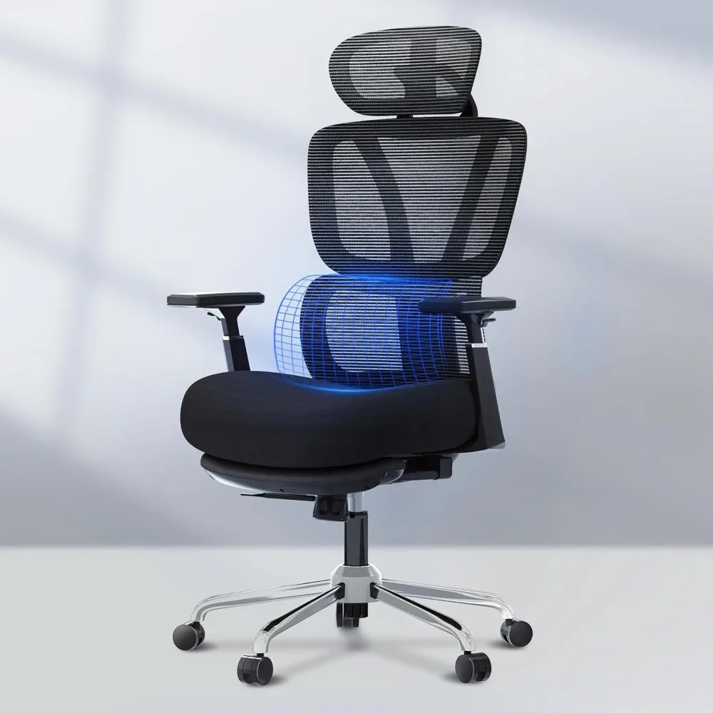 

Big and Tall Desk Chair,Ergonomic Task Chair with Adjustable Lumbar Support,Headrest,Armrests, Office Chairs