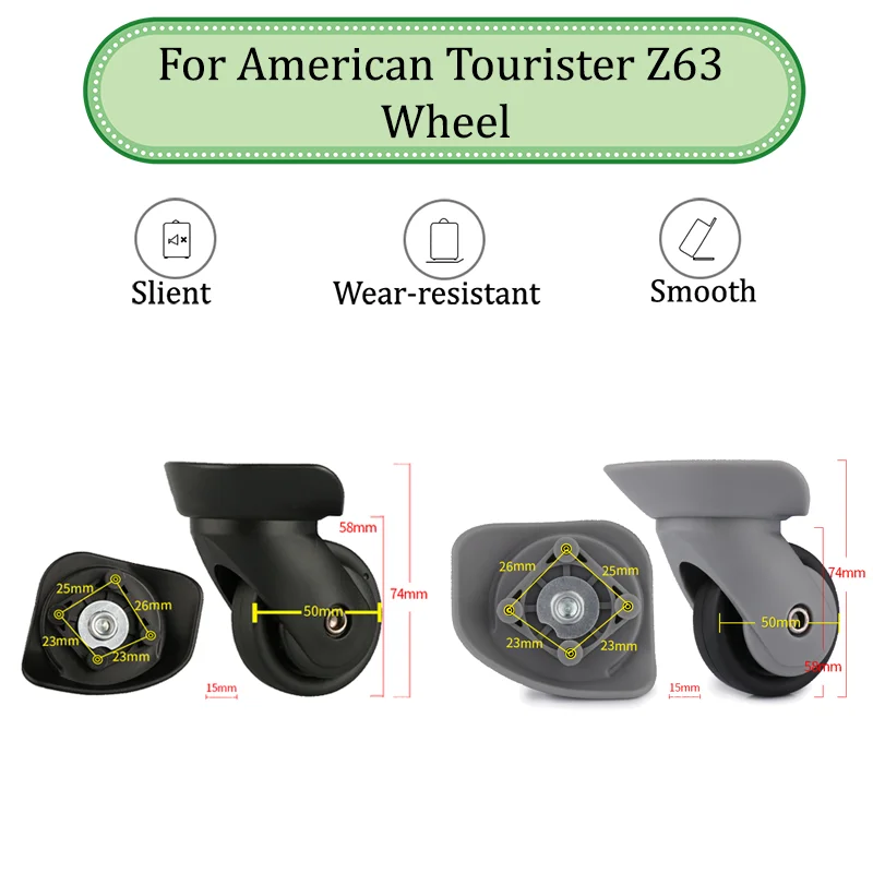 For American Tourister Z63 Universal Grey Wheel Replacement Suitcase Silent Smooth Shock Absorbing Durable Accessories Wheels