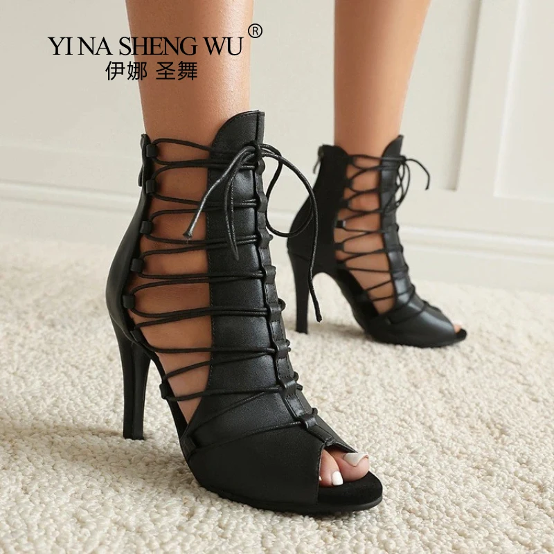 zapatos-de-baile-latino-de-tacon-alto-y-plataforma-botas-de-jazz-negras-de-mezclilla-con-tacon-de-boca-de-pescado