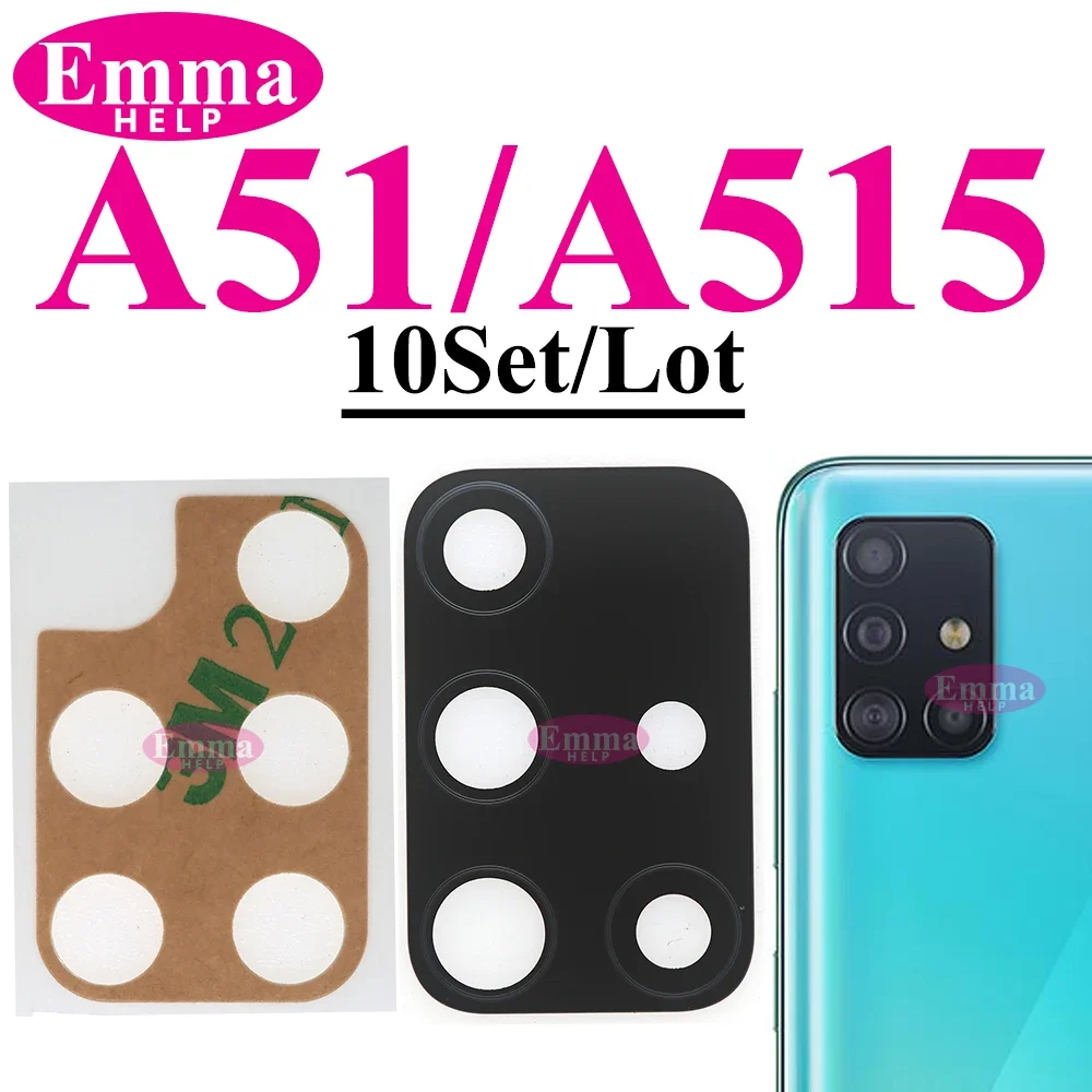 10Pcs Back Rear Camera Glass Lens With Ahesive Glue Sticker For Samsung A20 A30 A50 A70 A11 A21 A31 A41 A51 A71 A70s A21s A30s