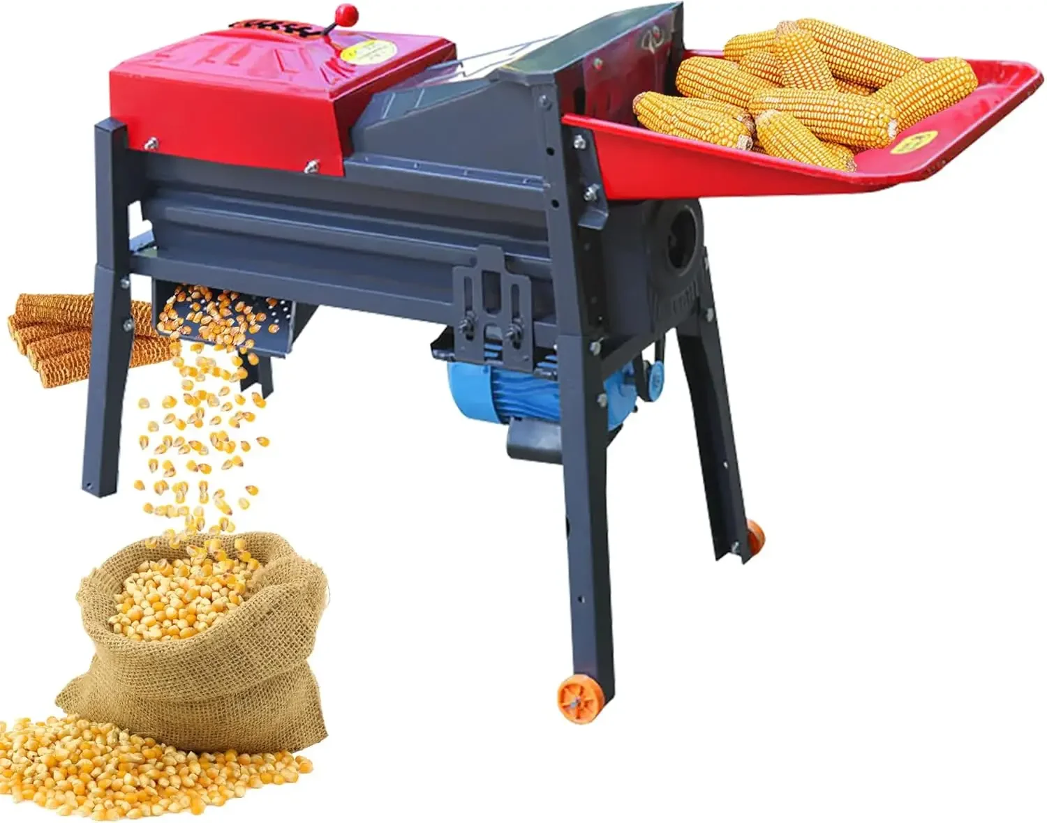 corn thresher sheller 2800r/min Thresher, 1200KG/H Threshing Efficiency Heavy Duty Shelling Machine