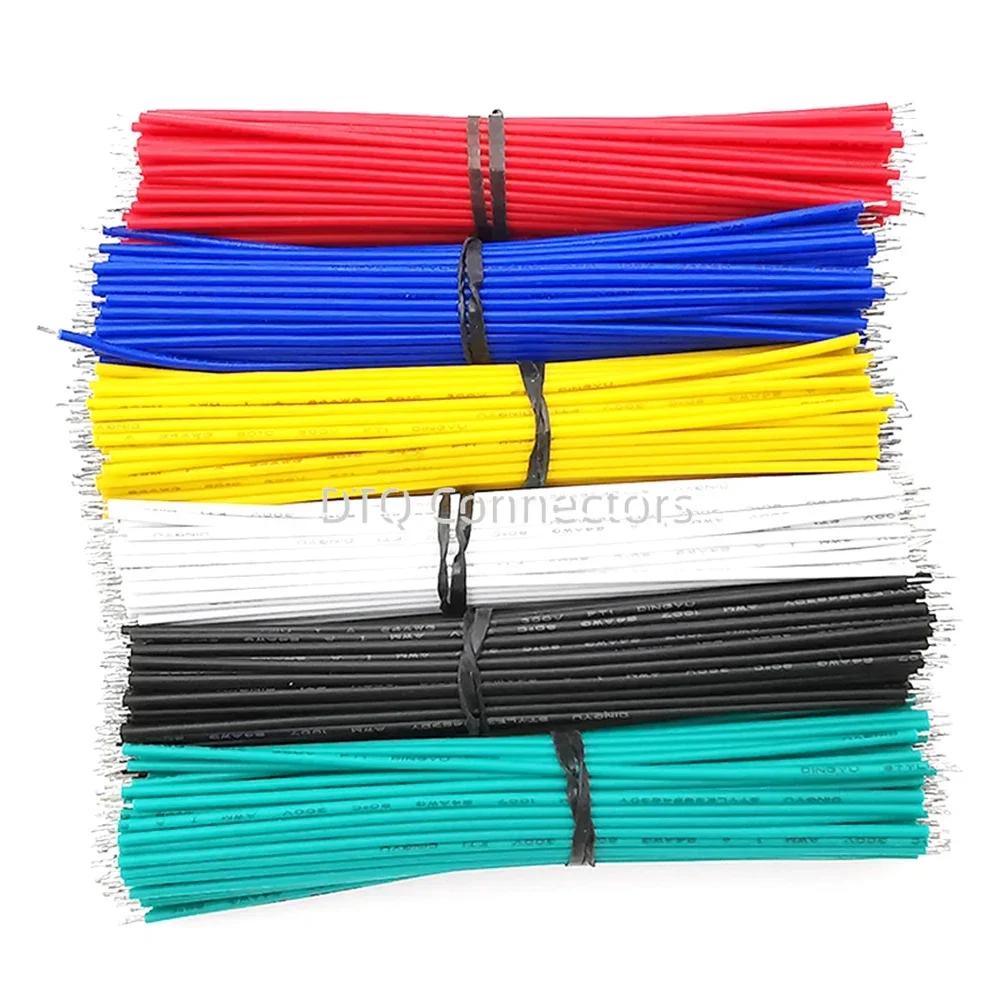 100PCS 6 Colors 26/24/22/20/18AWG jumper soldering wire UL1007 wire connection wire double ended tinned wire electrical wire