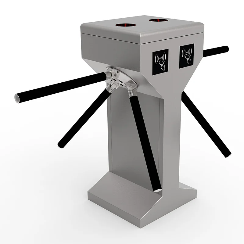 

Gym Management Face Recognize Button Exit Control Electronic Waist-high Barrier Three -Arm Turnstile