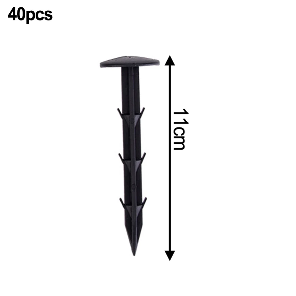 40 Pcs Garden Stakes Anchors Ground Nail Plastic 11/16/20cm Length 3cm Tapered Nail Head Landscape Fixing Tools Supplies