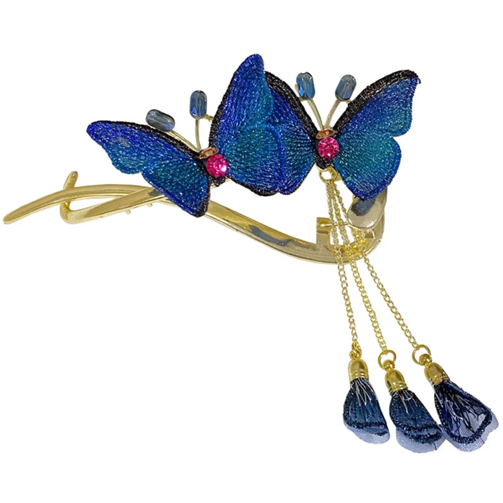 

Butterfly Embroidered Hair Clip Bridal Accessories for Women Rhinestone Clips Fairy Jewelry Alloy Butterflies Metal Bride