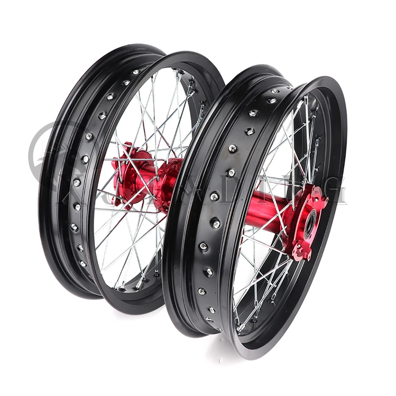 1 Set Motorcycle 17 Inch front and rear 3.00x17 & 3.50x17 36 holes Supermoto Aluminum alloy Wheel Rim Hub 3.00*17\