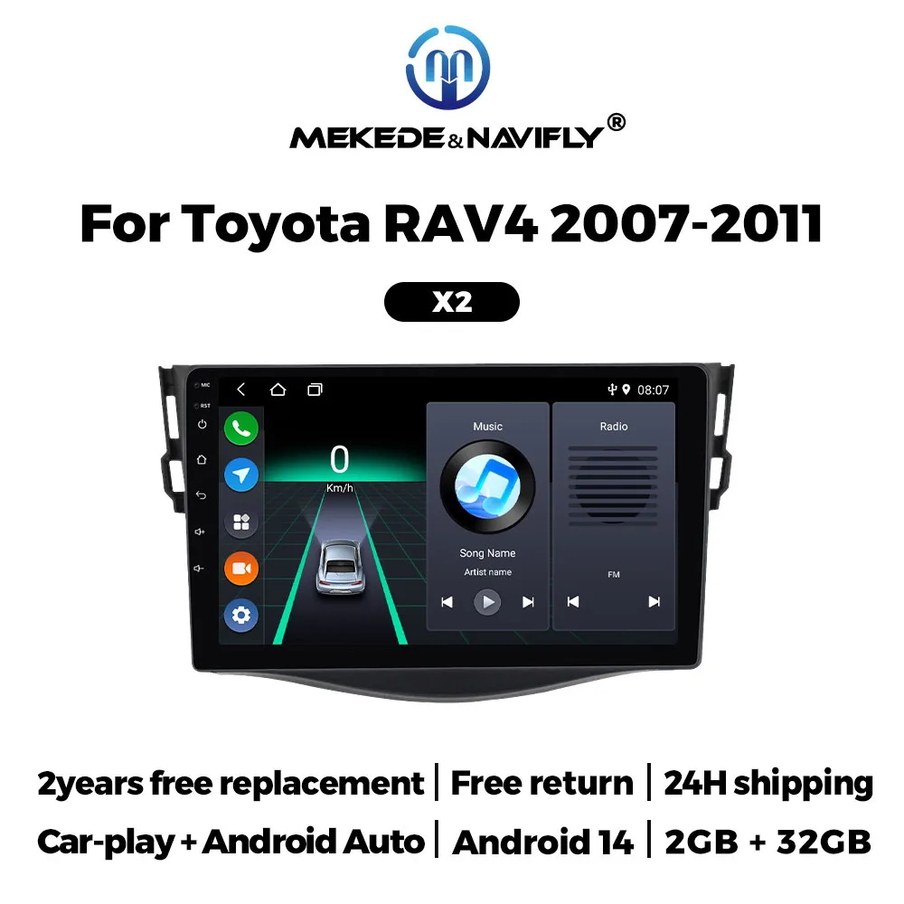 

MEKEDE&NAVIFLY Car Intelligent Sytems Carplay+Auto For Toyota RAV4 Rav 4 2005-2013 9inch Car Stereo DVD Multimedia Video Player