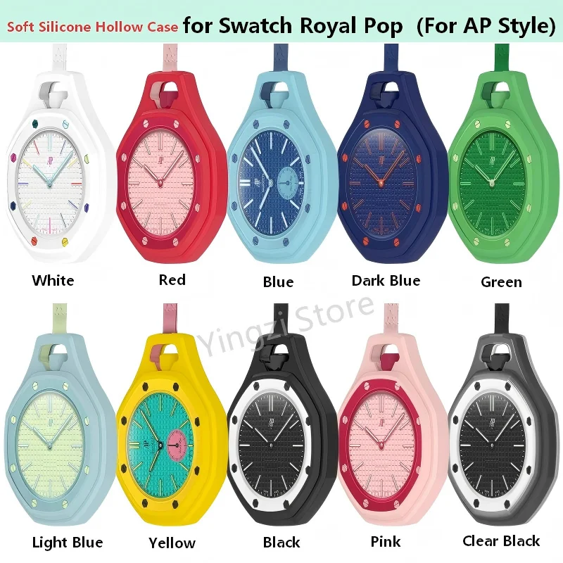 Soft Silicone Hollow Case for Swatch Royal Pop Modification Wristband Replacement Shell for Swatch X AP Royal Pop Accessories