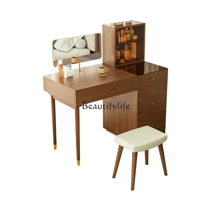 Modern Simple Dresser Desk Integrated Bedroom Small Apartment Retro Makeup Table Locker