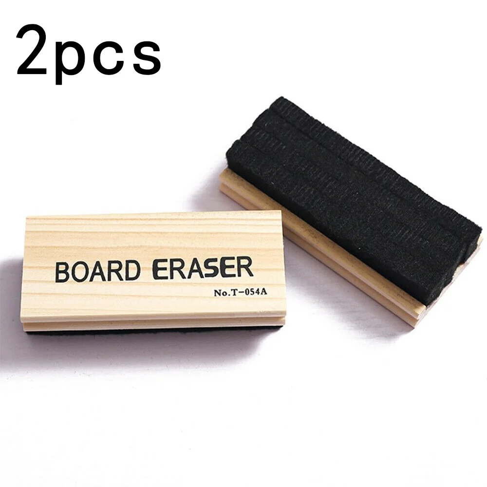 2pcs Large Board Eraser Board Cleaner Blackboard Wool Felt Eraser Wooden Chalkboard Duster Classroom Cleaner Kit