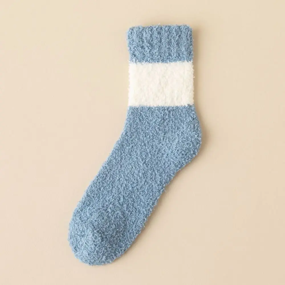 Calcetines para dormir Calcetines de terciopelo coralino de invierno Calcetines de algodón cálidos multicolores Calcetines suaves y esponjosos para el suelo Hombres