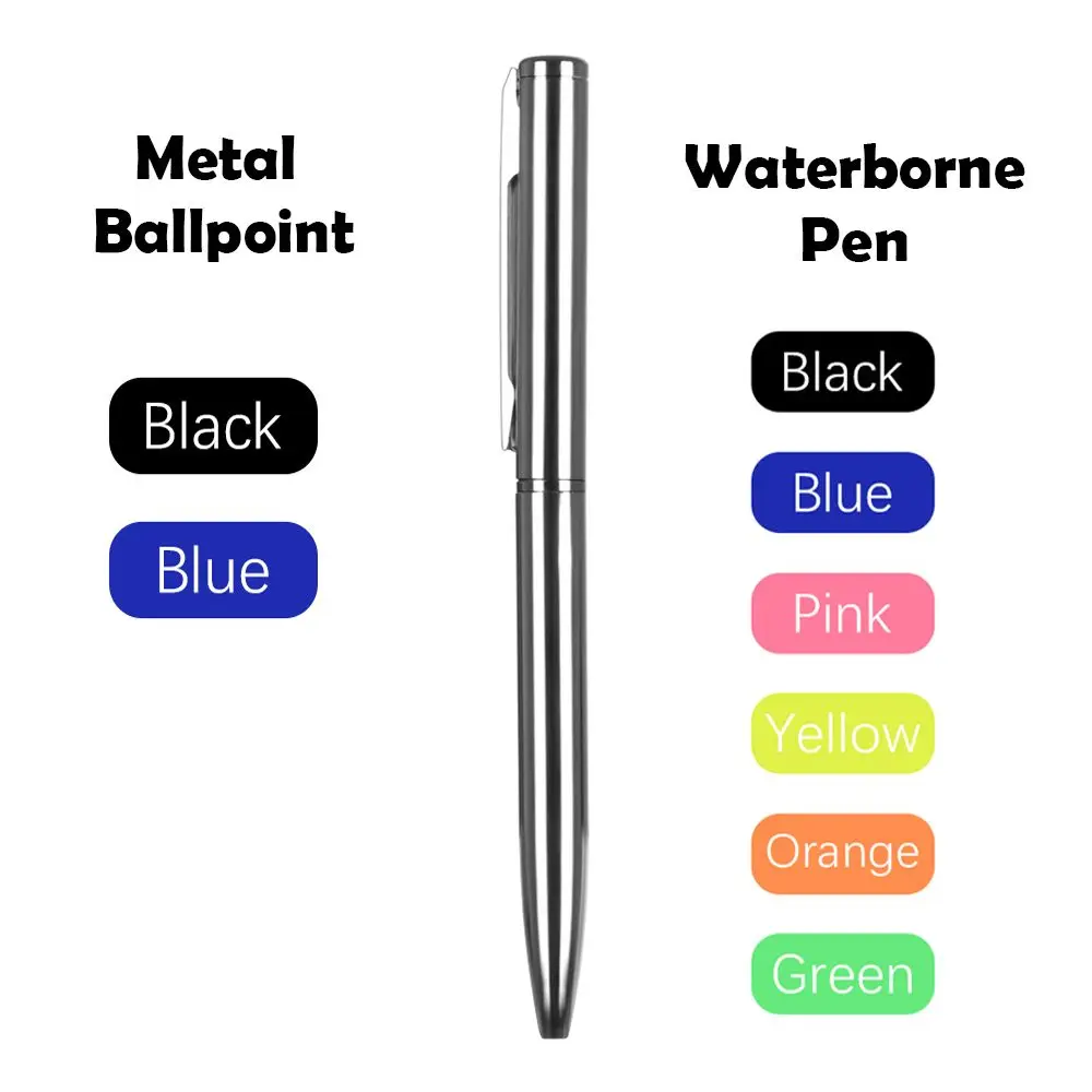 1Pcs Mini Portable Waterborne Metal Ballpoint Pen Multiple Color Refills Signature Pen Advertising Pen Office School Supplies