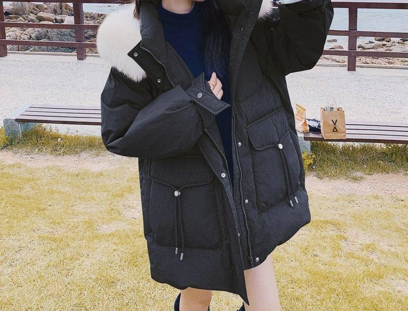 Hooded Winter 2025 New Women's Medium and Long Thick Loose Breadman