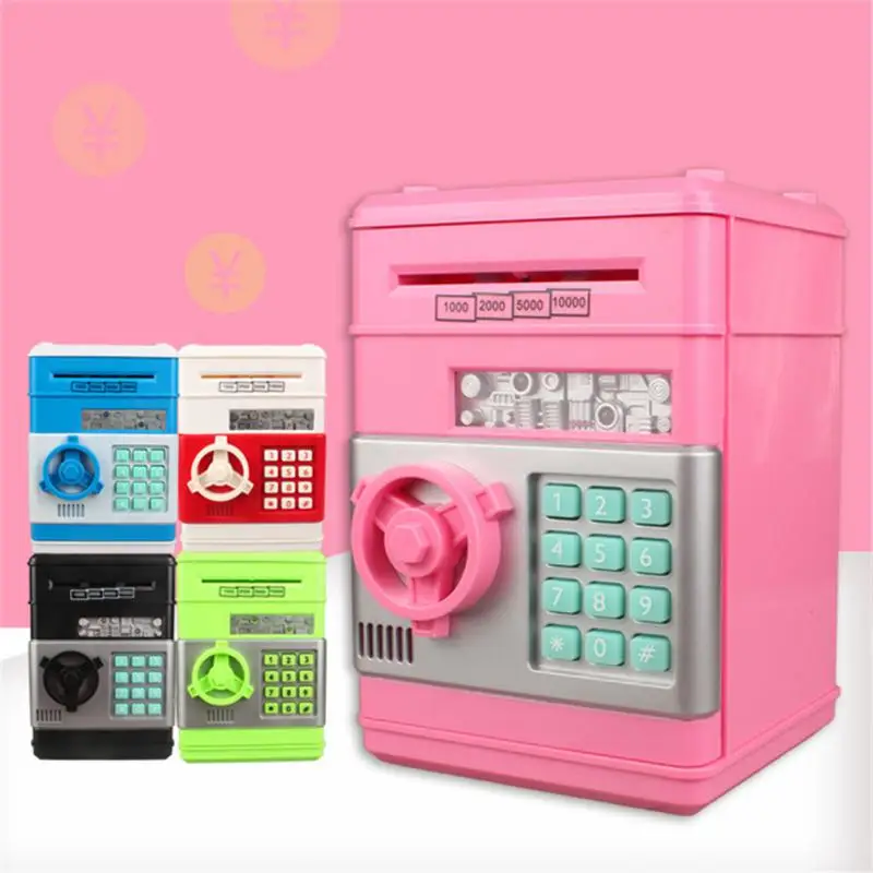 Senha eletrônica Money Box Código, Key Lock Piggy Bank, poupança de dinheiro automático, Mini cofre, presente da criança, contador