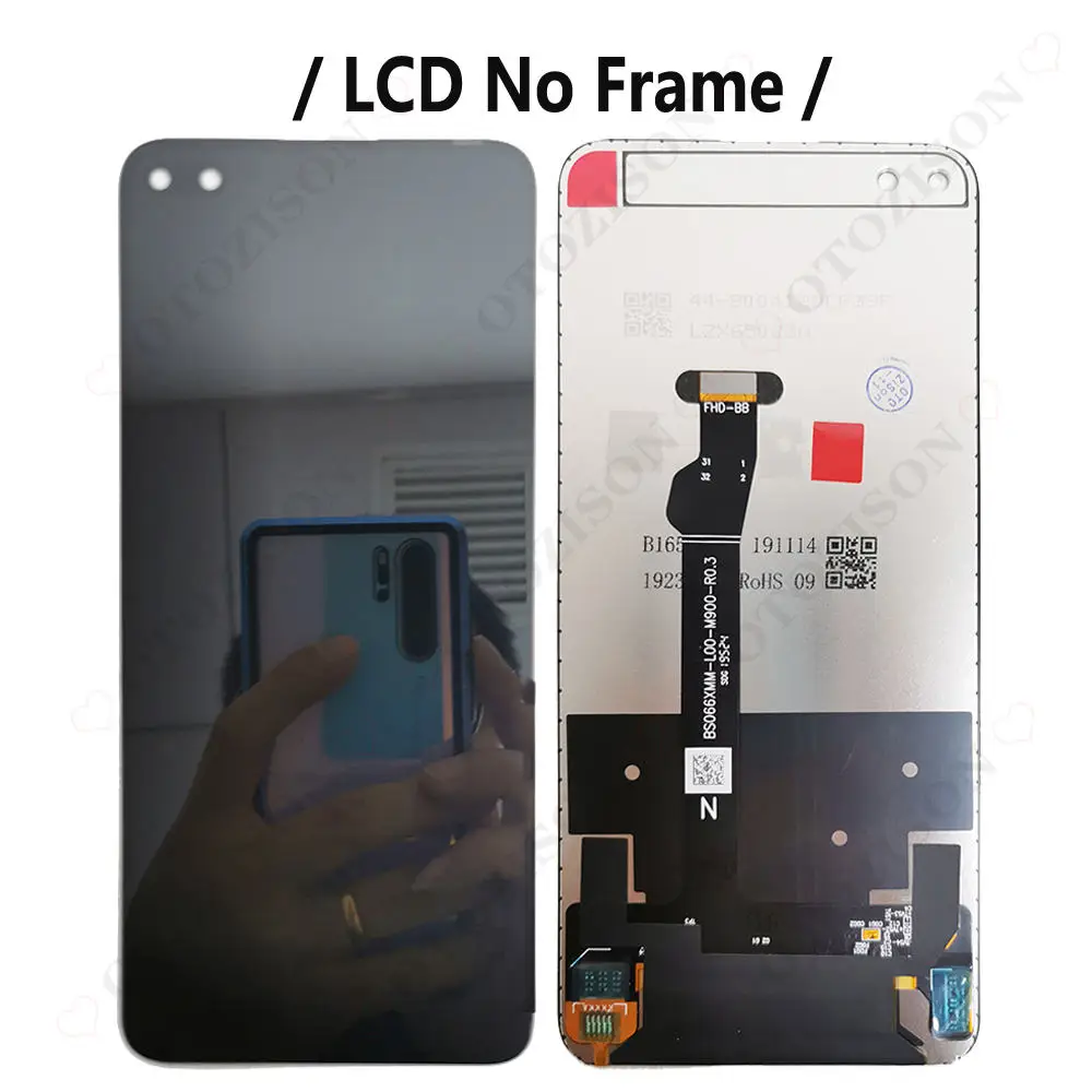 LCD With Frame For Honor V30 Pro OXF-AN10 Screen View 30 V30 Display Touch Digitizer Assembly For Huawei OXF-AN00 Replacement