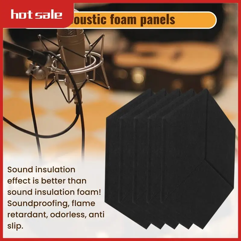 

AC22-12 Pcs Acoustic Panel Sound Insulation Board,Hexagon Sound Insulation Pad,For Sound Insulation &Acoustic Treatment,Black