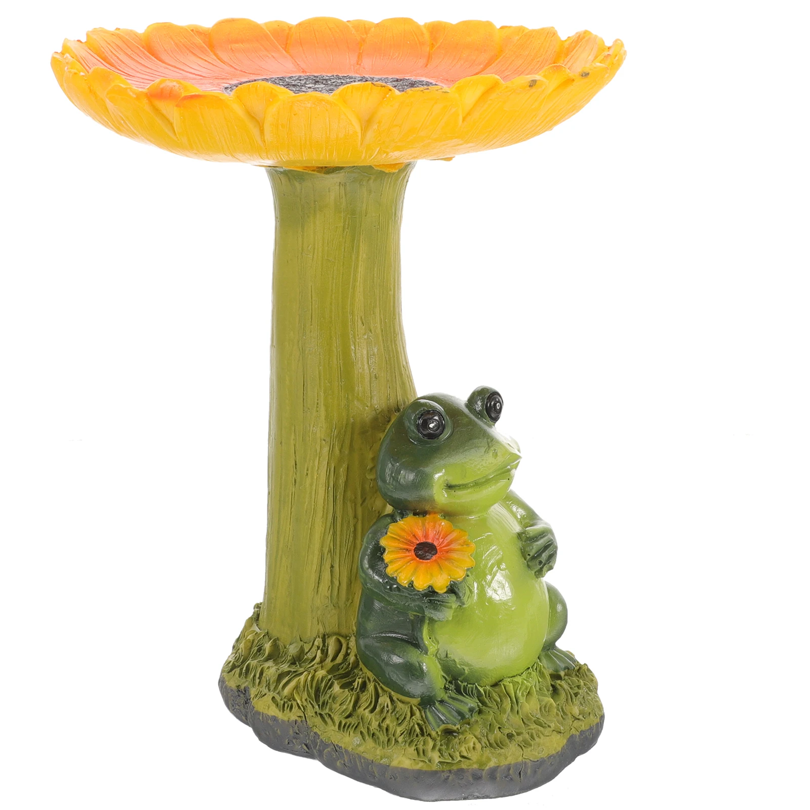 

Frog Bird Feeder Garden Rooster Charming Outdoor Decor Birdbath Resin Baths for outside