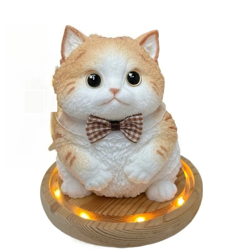 For soft cute gold gradient cat pinching doll decorative ornament