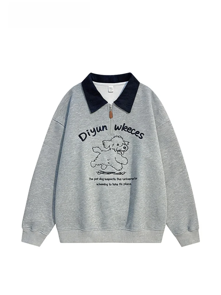 

Худи большого размера с длинным рукавом для женщин, осенне-зимний, стройнящий топ, для девушек, в студенческом стиле, из смесового полиэстера и хлопка