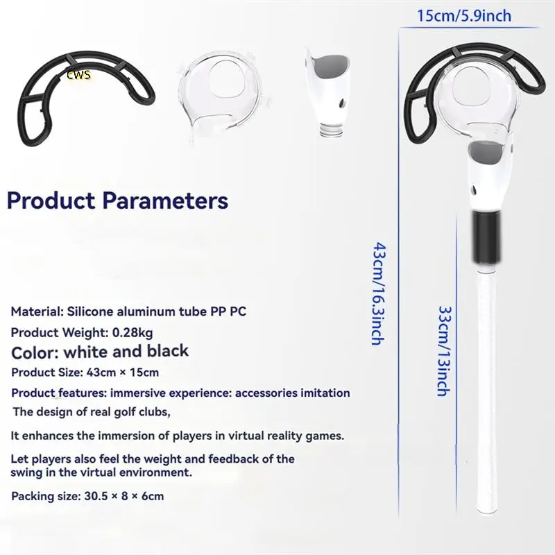 Accesorio para palos de Golf para Meta Quest 3, empuñadura antideslizante VR para Golf, tenis, béisbol, Kayak, accesorios de juego