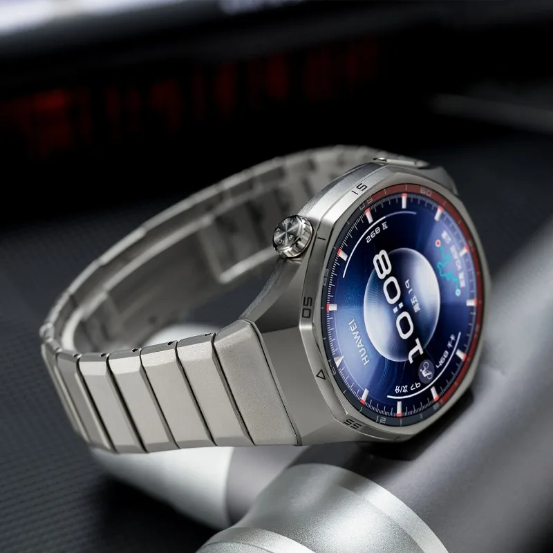 

Titanium Alloy Watch Band for Huawei GT6 Pro 46mm Quick Release Seamless Metal Strap 6G Cut Surface Button Design