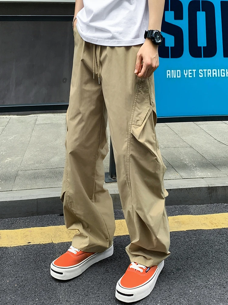 

Хаки сложенные штаны для десантков Qui Dry, мужские летние тонкие американские ретро спецодежда, уличные брюки для альпинизма