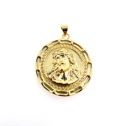 Vintage Medal Jesus Pendant CZ Zircon Metal Amulet Geometric Necklace Keychain Accessories For Women Men DIY Jewelry Making