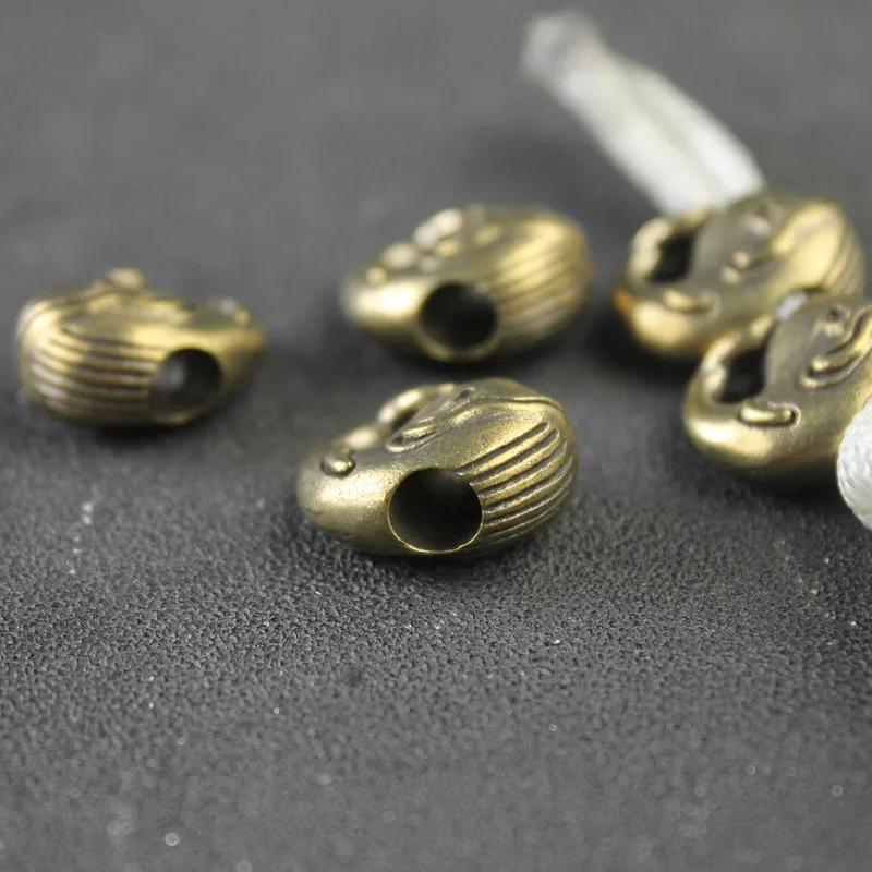 Cute Whale Brass Knife Beads EDC Outdoor DIY Paracord Accessories Handmade Woven Lanyard Pendants Jewelry Umbrella Rope Hangings - view 4