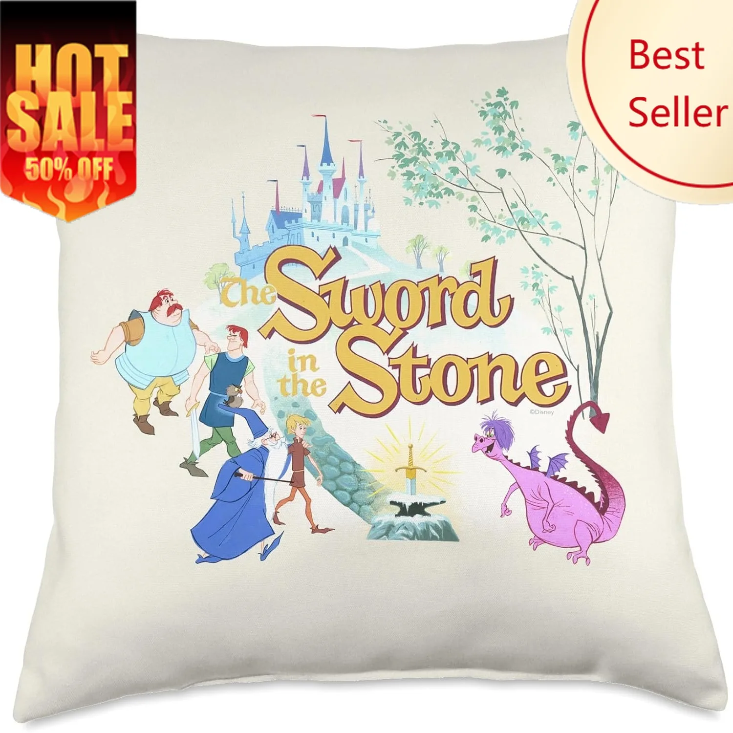 

The Sword in the Stone RPillowcase Disney Cartoon Pillow case Soft Sofa Bed Decoration Party Boy Girl Gifts Pillow Cover