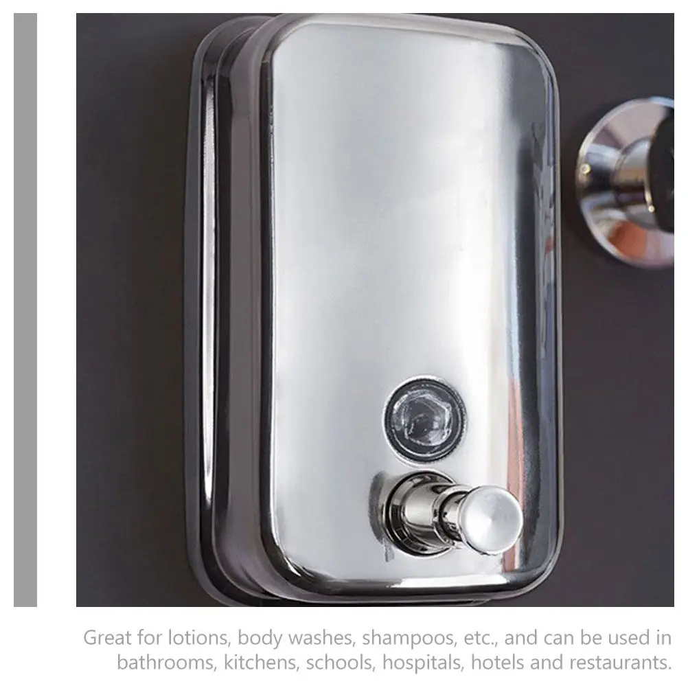 

Heavy Duty Stainless Steel Wall Mount Soap Dispenser for Bathroom Sink Shower Laundry Washing Up Liquid Lotion Shampoo Dispenser