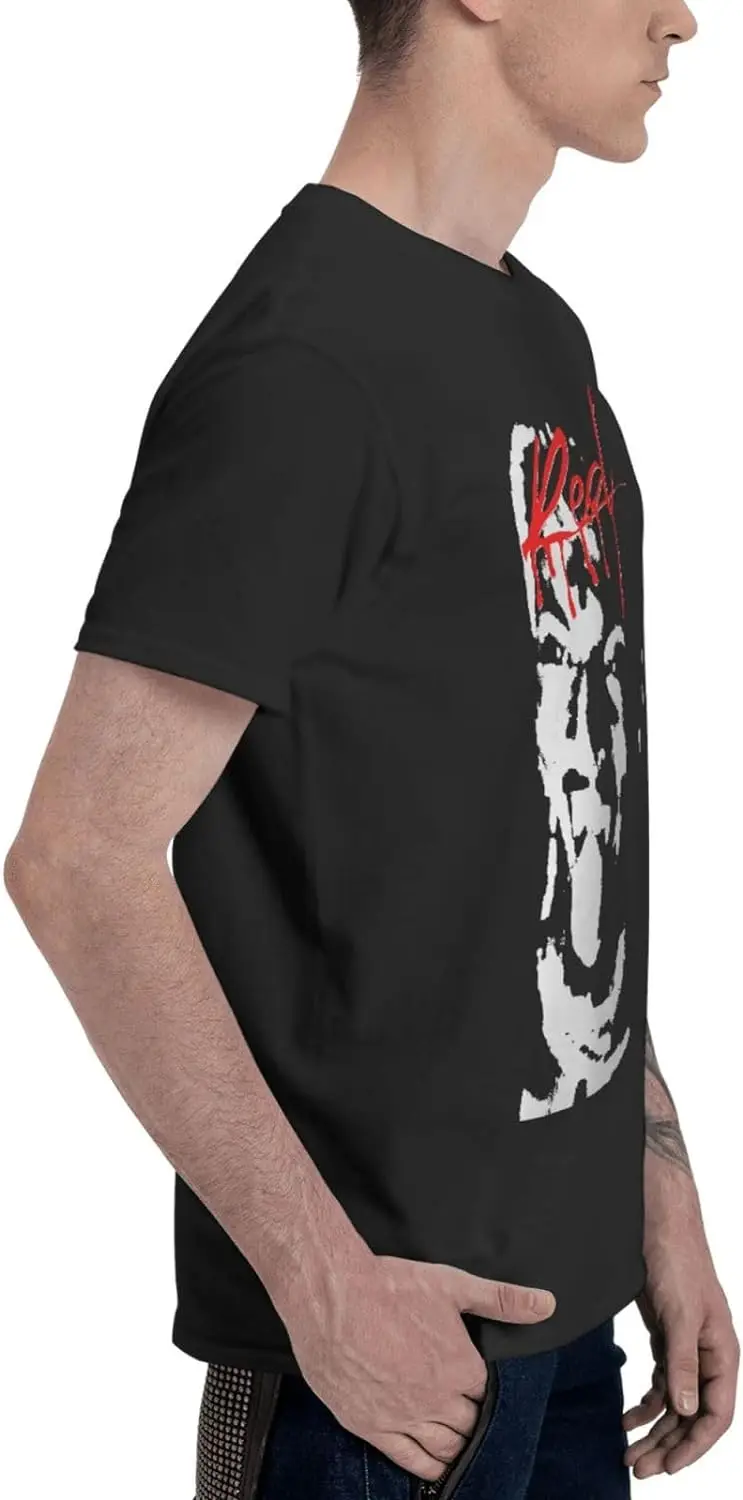 Men's Shirt T-Shirt Rapper Graphic Printed Shirt Tee Cotton Top Black