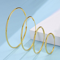 New Stainless Steel Fashion Small Big Circle Women Hoop Earrings Exaggerated Hoop Ear Loop Smooth Round Earring Party Jewelry