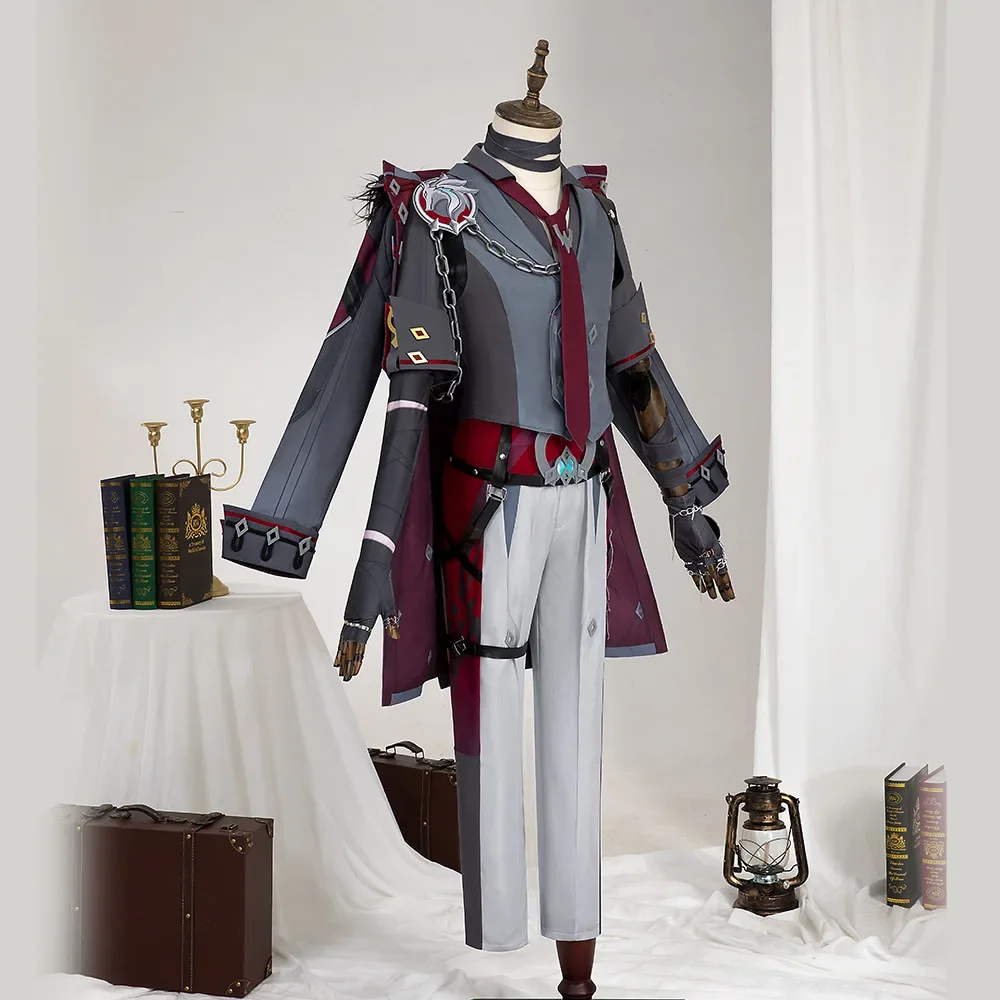 게임 Genshin Impact Wriothesley 코스프레 의상 복장 볼 가발 할로윈 카니발 파티 유니폼 애니메이션 의상 풀 세트