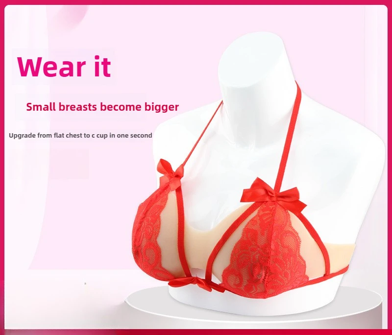 

Invisible Skinless Silicone prosthetic breast For Small Chest Woman Soft Touch Crossdresser Fake Breast Comfortable