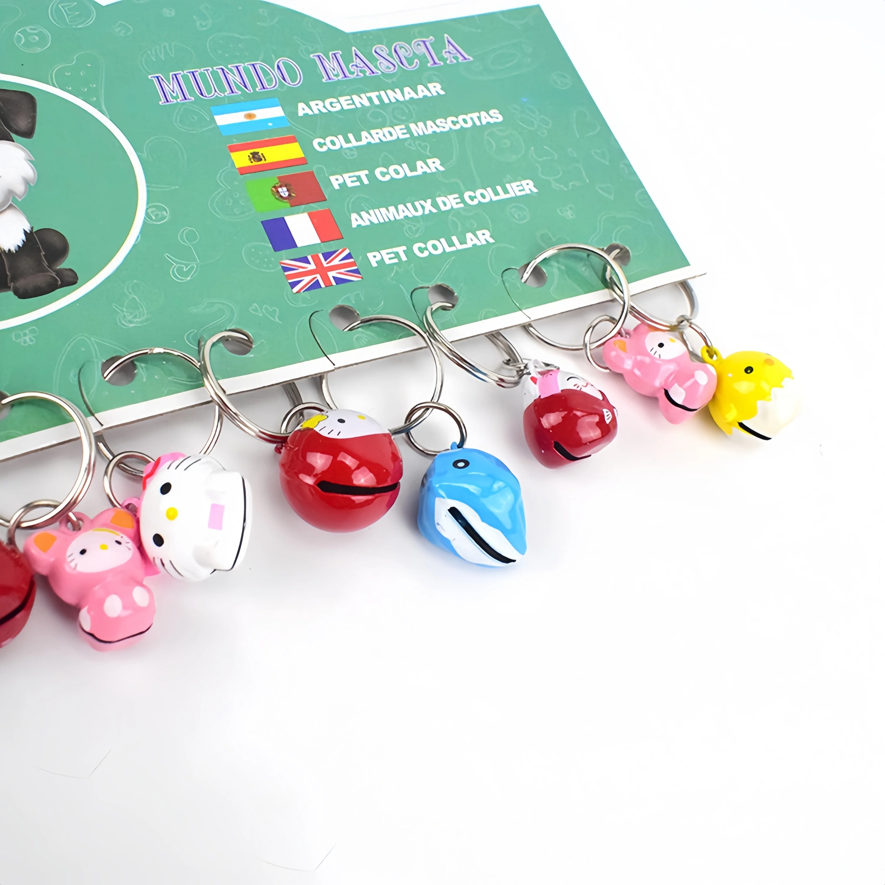 

Ошейник для домашних животных, кошек, колокольчиков, аксессуары «сделай сам», мультяшный многоцветный медный колокольчик, Аксессуары для кошек «сделай сам»