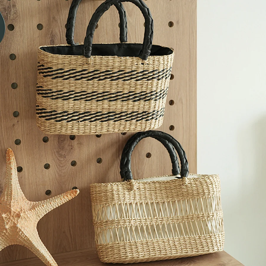 Summer Hand-Woven Straw Handba - Basket Bag Wicker review and price