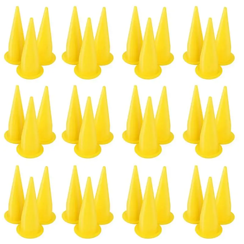 AB13-50PCS Yellow Cone Nozzle Cone Nozzle For Bulk Caulk Tools For Caulking Nozzle Applicator Caulk Cap Replacement