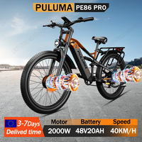 PULUMA PE86 Pro Electric Bike 2000W Motor 48V20AH Battery Mountain Electric Bicycle 26*3.0 Inch Fat Tire Hydraulic Brake E-bike
