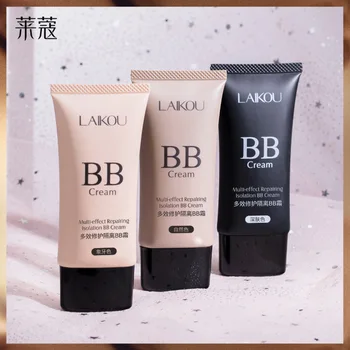 LAIKOU BB 크림 컨실러 파운데이션 메이크업 내추럴 다크 메이크업 화장품, 라이트 모이스처라이징 멀티 솔루션 블레미쉬 밤 크림