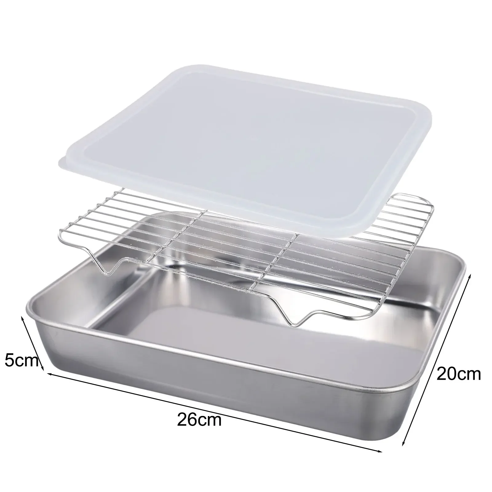 Pan Baking Tray Baking Tray Tray - Kitchen Storage 23x17x5cm 31x24x5cm Cooling Rack Cover Set Superior Mirror Finish