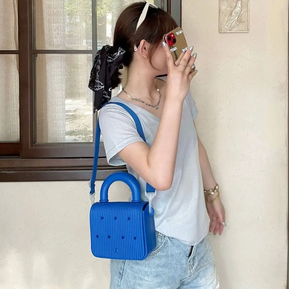 

Anti-slip Waterproof Beach Bag Top Handle Adjustable straps Cartoon Crossbody Tote Sandproof DIY EVA Handbags With Hole Beach