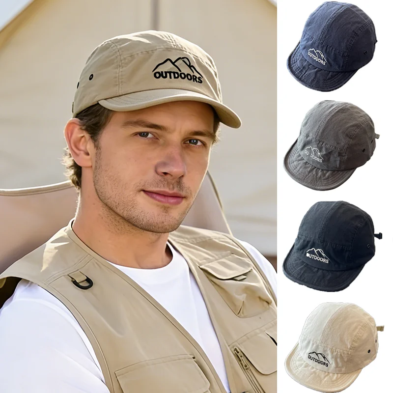 Sommer-Baseballkappe für Herren und Damen Sonnenschutz Outdoor-Bergsteiger-Schirmmütze Kurze Krempe Anti-UV Wander-Camping-Entenschnabel-Reisehut