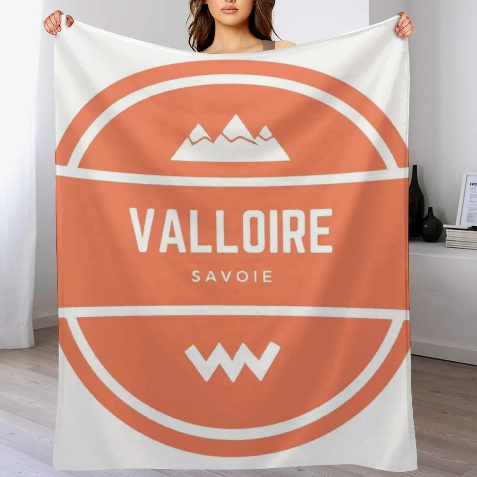 

Valloire Resort in Haute Maurienne, Savoie, France, Europe - Mountain Hiking Snowboard Ski Resort Vintage Logo Throw Blanket
