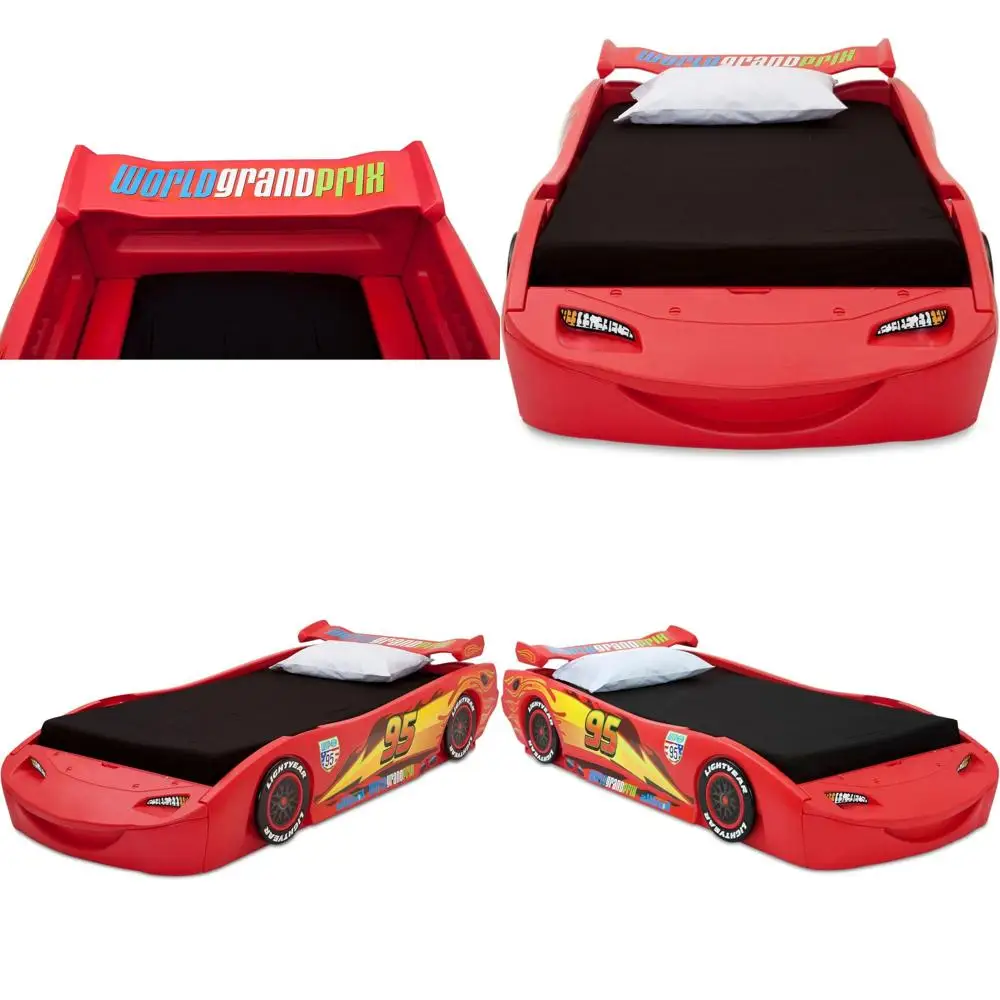 

Детская кровать-гоночный болид в стиле Лайтнинг МакКуин, размер Twin