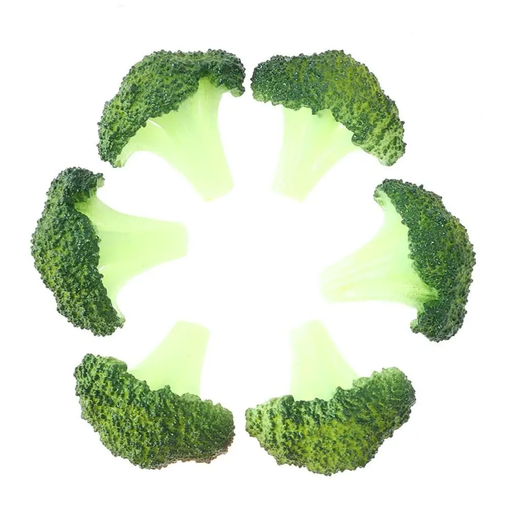 House Kitchen PVC Fake Broccoli Slice Green Simulation Broccolis Artificial Broccoli Kitchen Decor