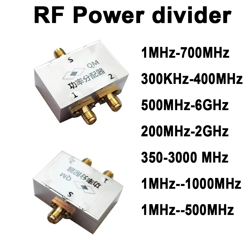 

1Mhz-6GHz RF Power Divider 2-Way Combiner Power Splitter 433Mhz 868Mhz 915Mhz 1.2Ghz 1.5Ghz 2.4Ghz 5.8Ghz HAM Radio Amplifier