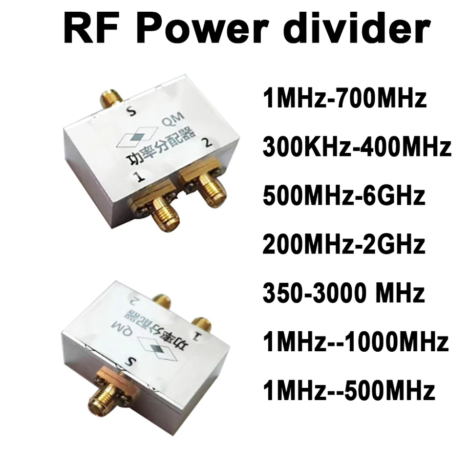 1Mhz-6GHz RF Power Divider 2-Way Combiner Power Splitter 433Mhz