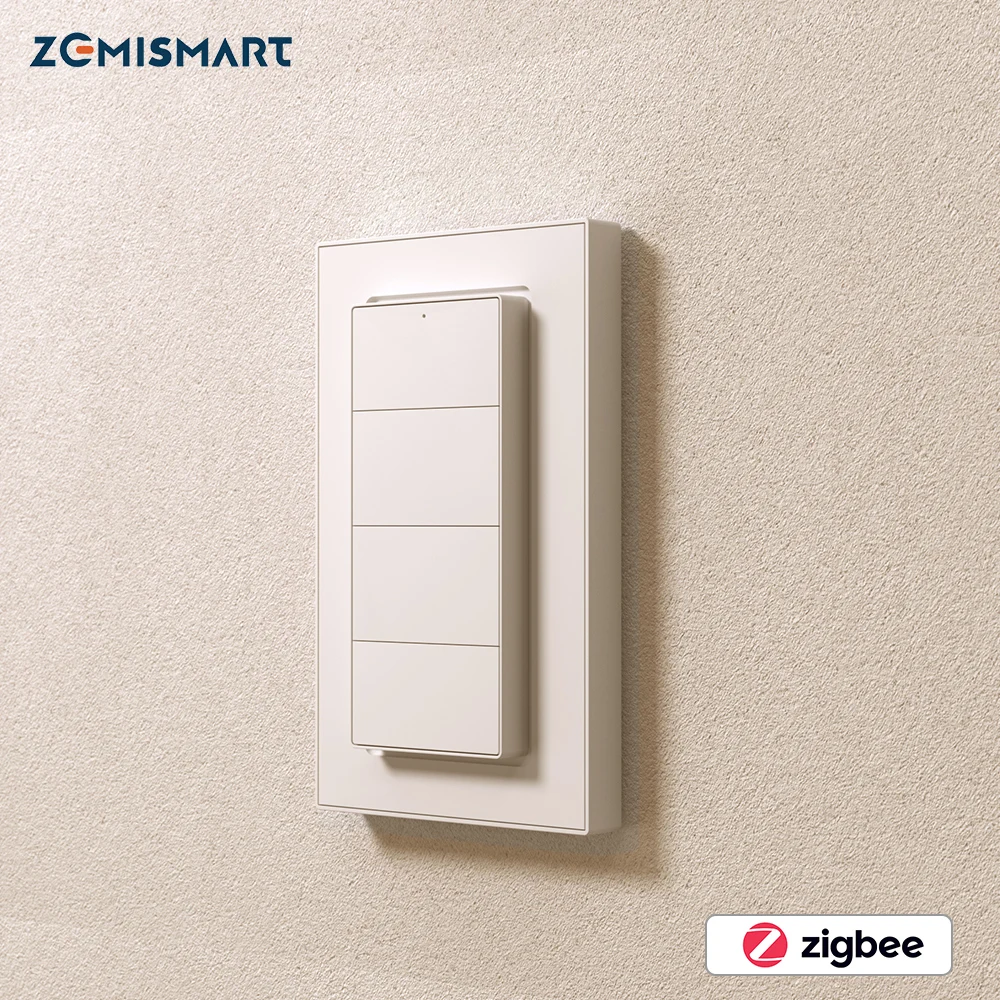 Zemismart Interruttore di scena intelligente wireless Zigbee a 4 gang con un clic interruttore a pulsante On Off APP Tuya Smart Life