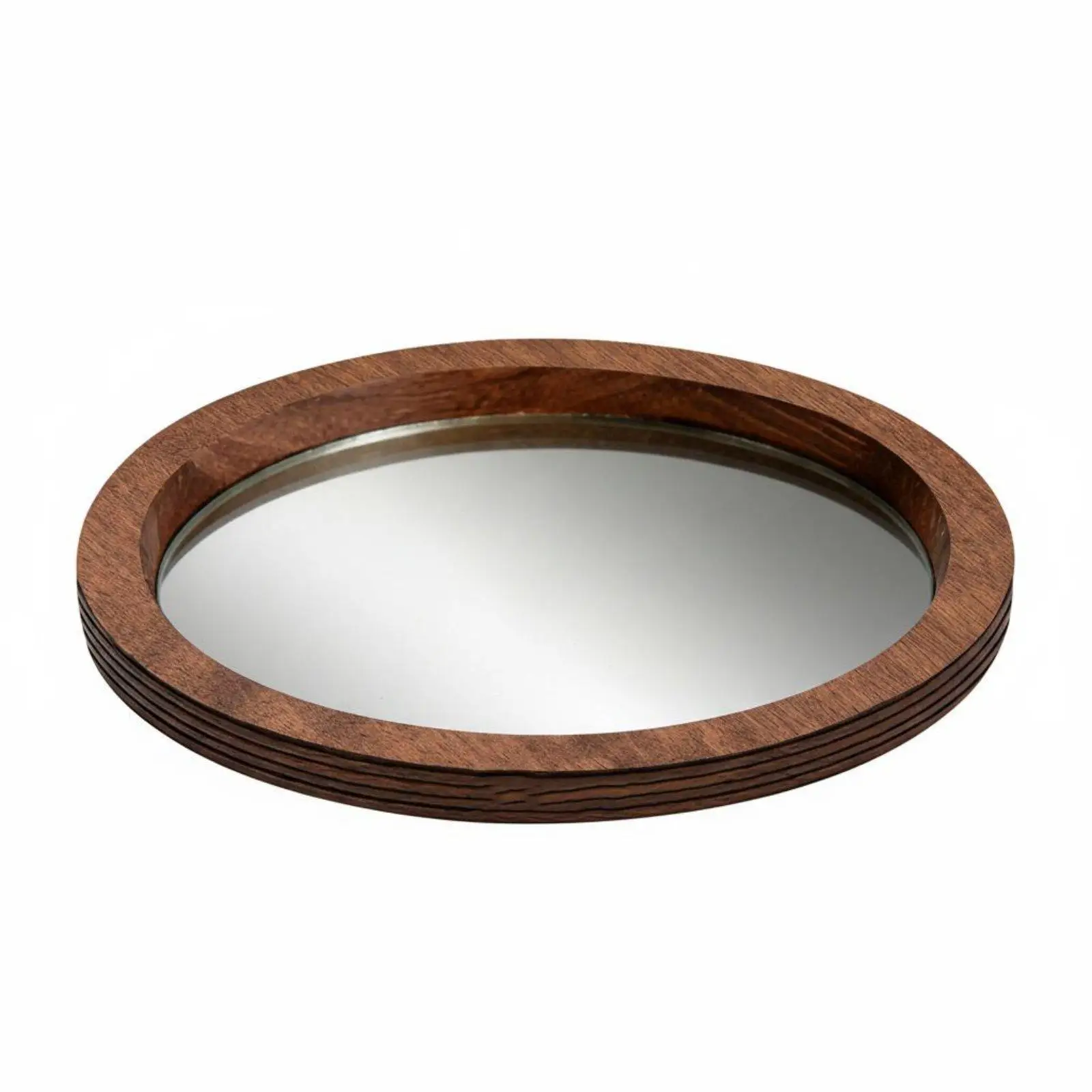 Mirror Display Tray Decorative Wooden Tray with Mirror Base for Table Design and Aesthetic Room Decor